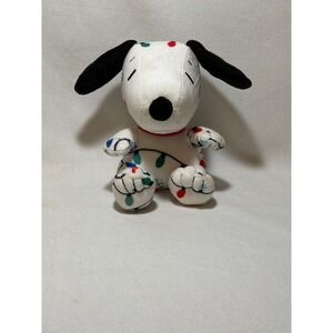 Hallmark Peanuts Snoopy Christmas Lights Snowflake Plush Stuffed Animal White